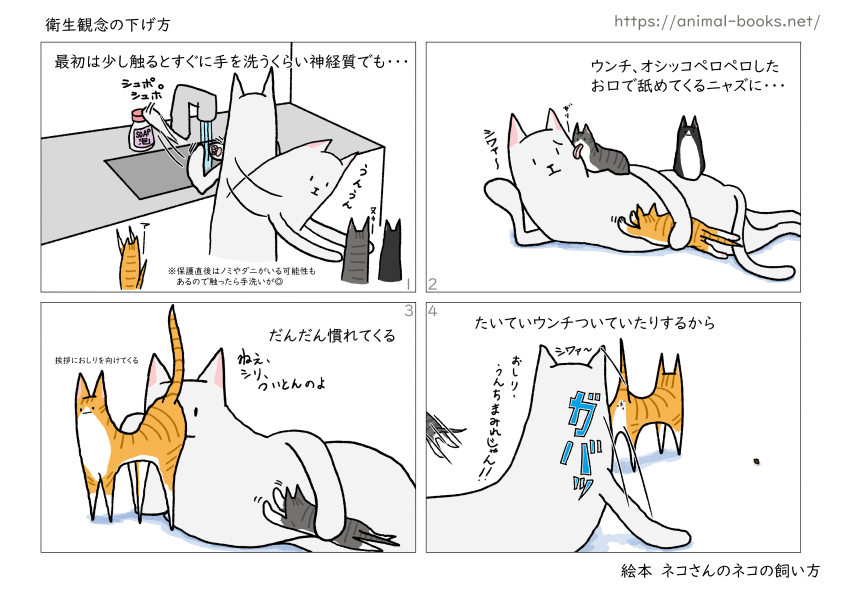 ネコ暮らしの衛生観念｜ネコの育て方絵本14