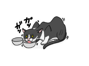 食いっぷりがノラ猫のモウフモッテ